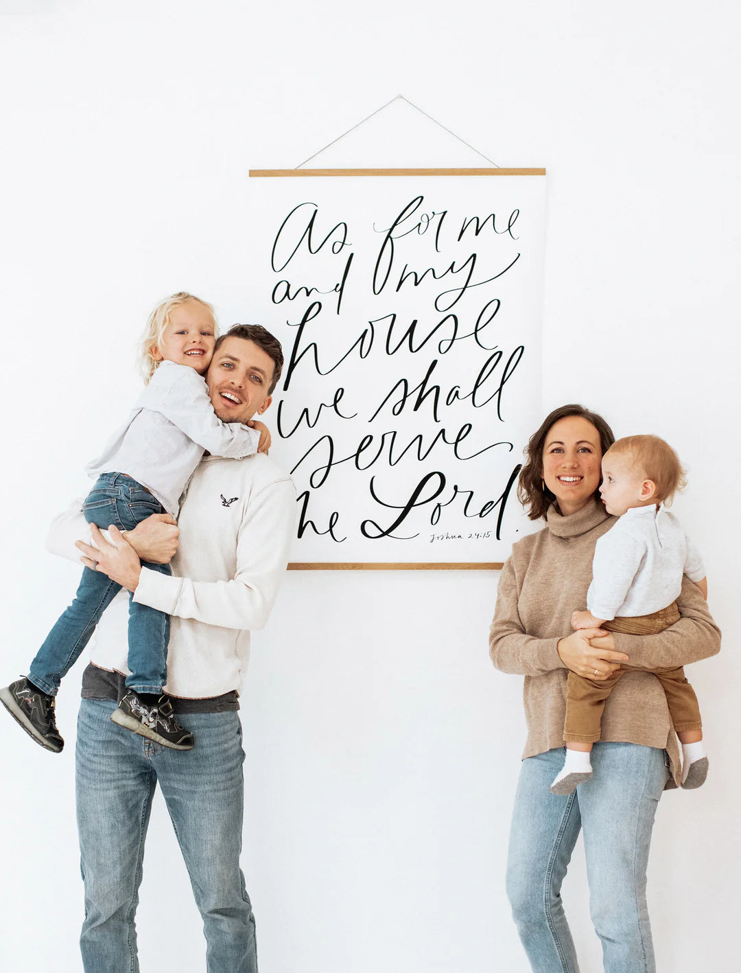 Large Poster: As for me and my house- w/ Banner Wood