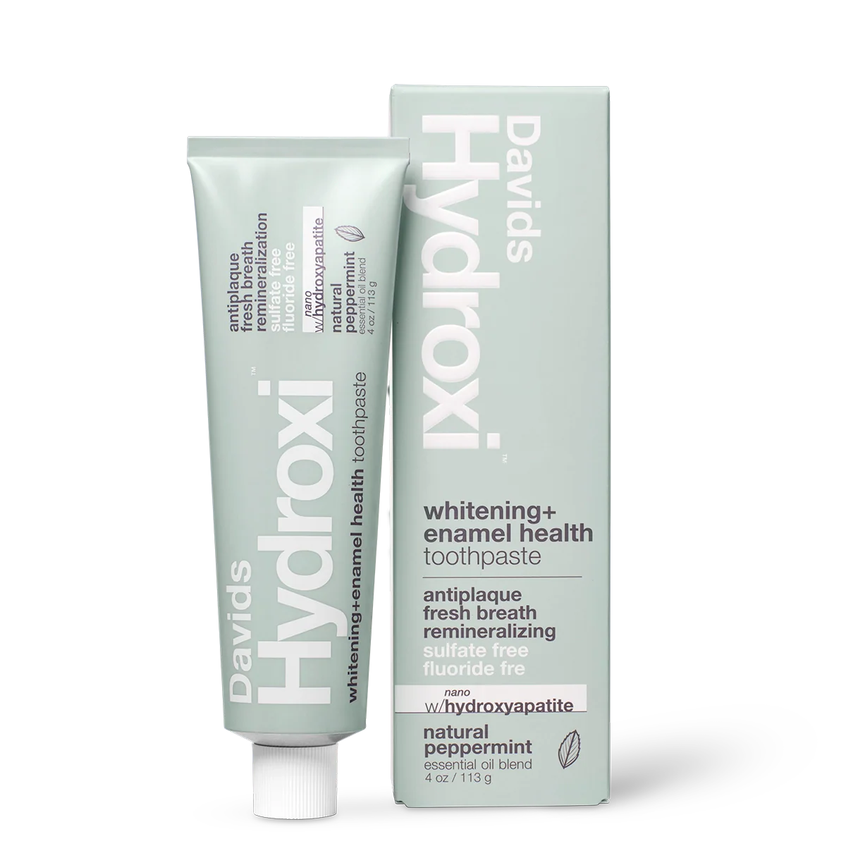 Davids Hydroxi™ whitening+enamel health nano hydroxyapatite premium toothpaste / peppermint, 4 oz