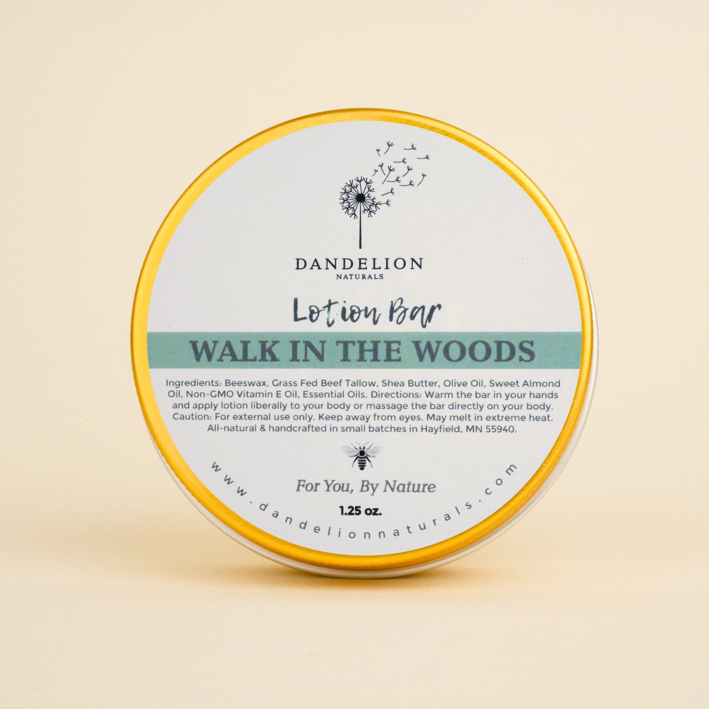 Walk In The Woods Lotion Bar with Lemongrass, Cedarwood, Eucalyptus & Rosemary