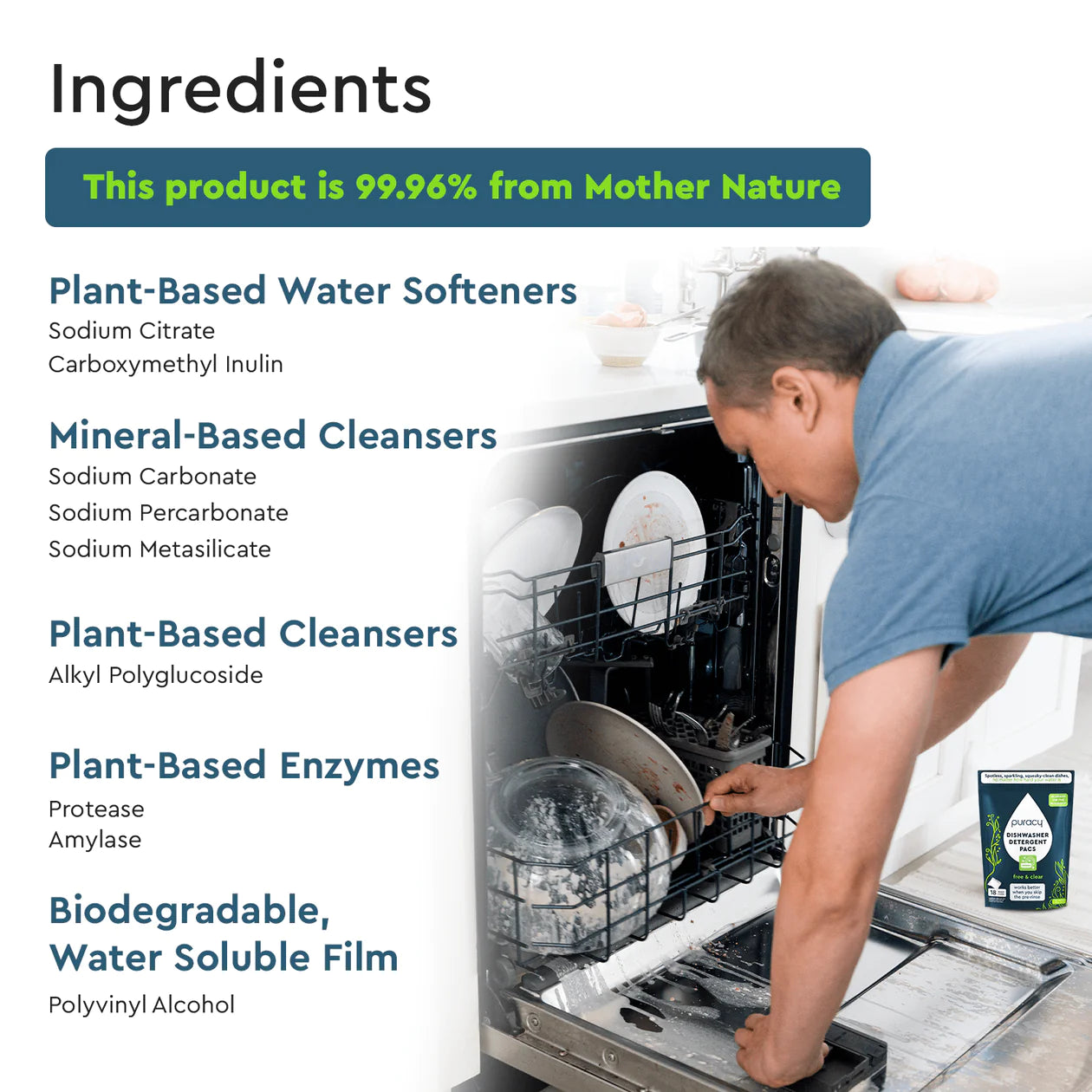 Natural Dishwasher Detergent Packs (50 pack)