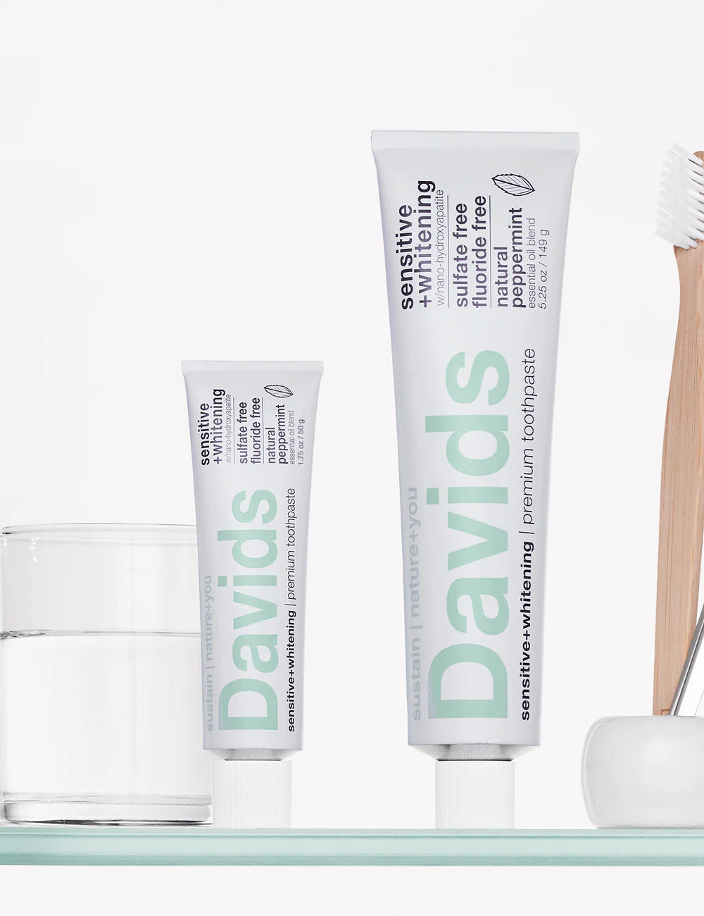 Davids Sensitive + Whitening Nano-hydroxyapatite Premium Toothpaste / Peppermint