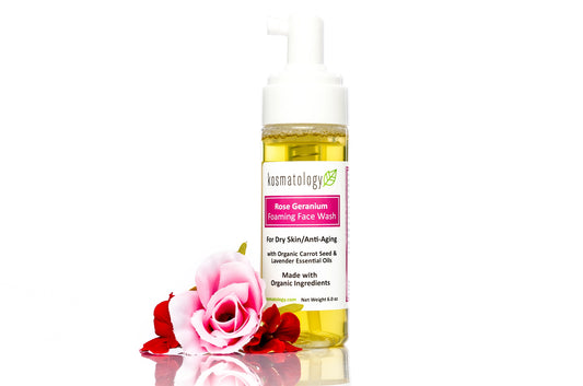 Rose Geranium Foaming Face Wash | Organic & Anti-Aging - 6oz