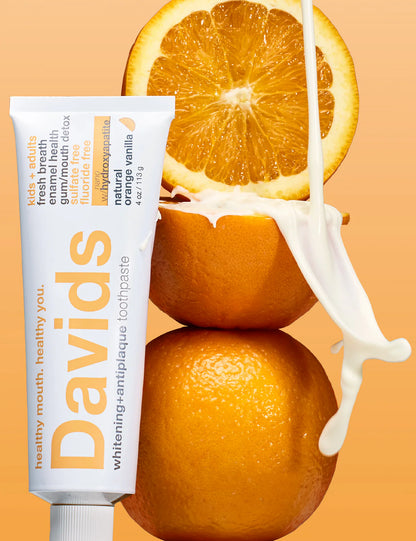 Davids kids + adults nano-hydroxyapatite premium toothpaste / orange vanilla / 4 oz