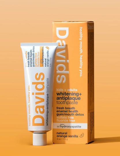 Davids kids + adults nano-hydroxyapatite premium toothpaste / orange vanilla / 4 oz