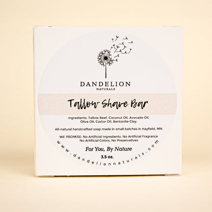 Unscented Tallow Shave Bar Soap