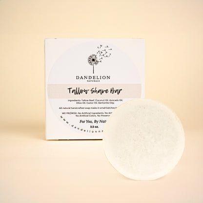 Unscented Tallow Shave Bar Soap