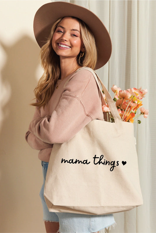 Mama Things Canvas Tote Bag