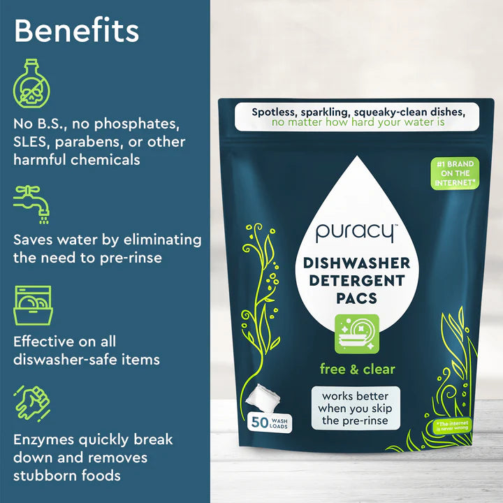 Natural Dishwasher Detergent Packs (50 pack)