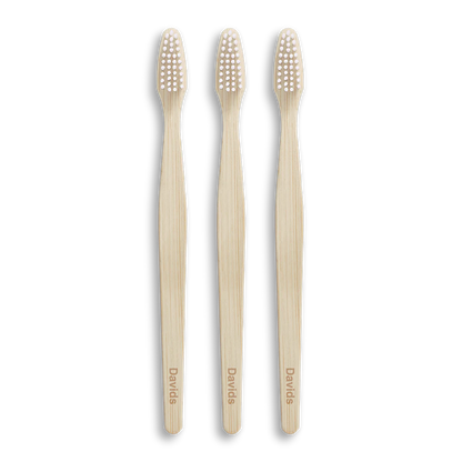 Davids premium bamboo toothbrush / adult soft / 3 pack